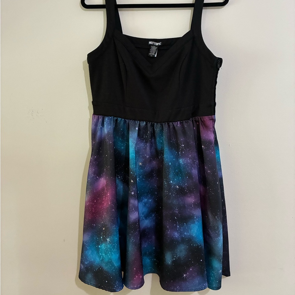 Hot Topic Cosmic Midi Dress - Black and Purple